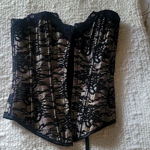 Laced Black and Tan corset Size S